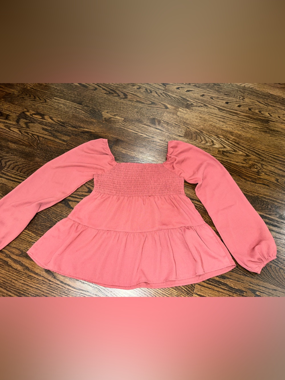 Paper Crane Rose Pink Smocked Babydoll Top